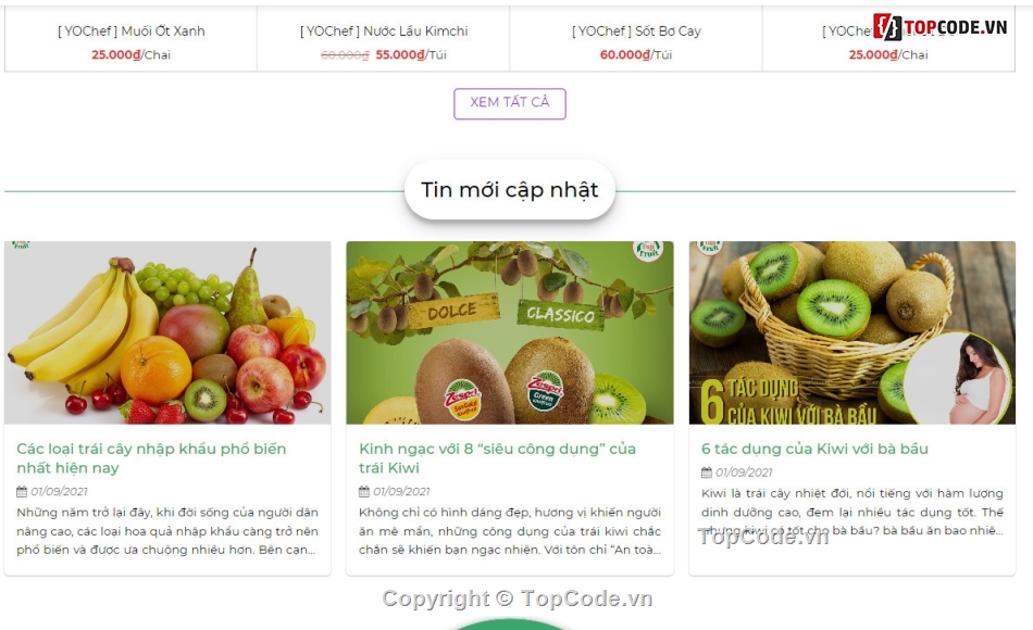 code ẩm thực,sharecode bán thực phẩm,website nông sản